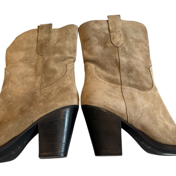 Grungemama Pull On Suede Pointy Toe Mid Calf Western Boots, Sz EU 39 - Picture 8 of 15